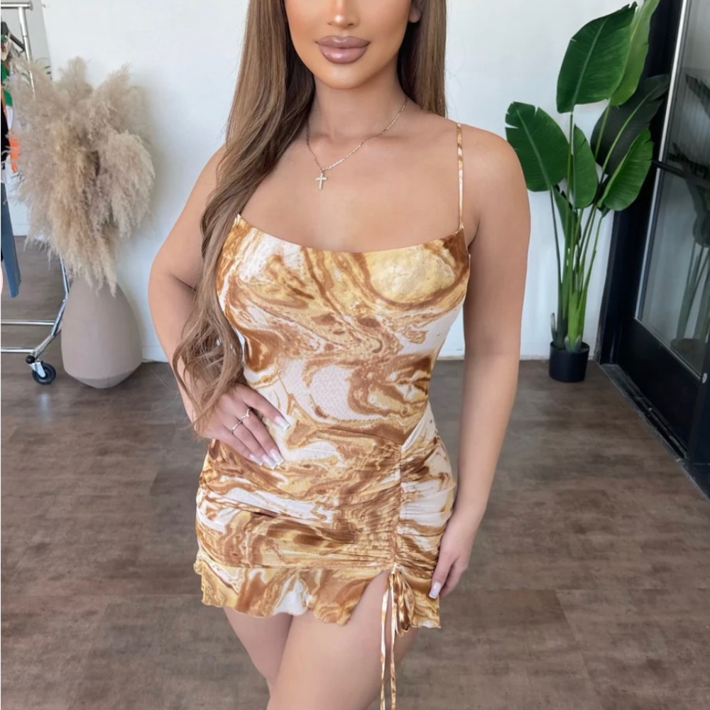 Mini Dress(Brown/Butter)